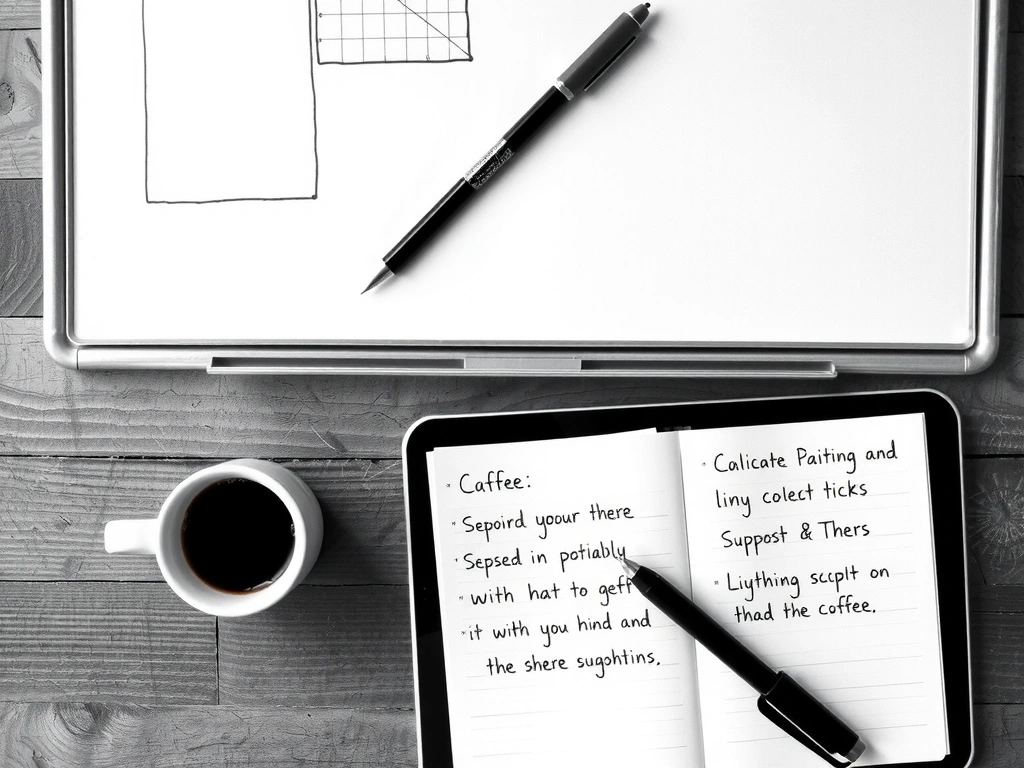 Planeringsögonblick med anteckningar